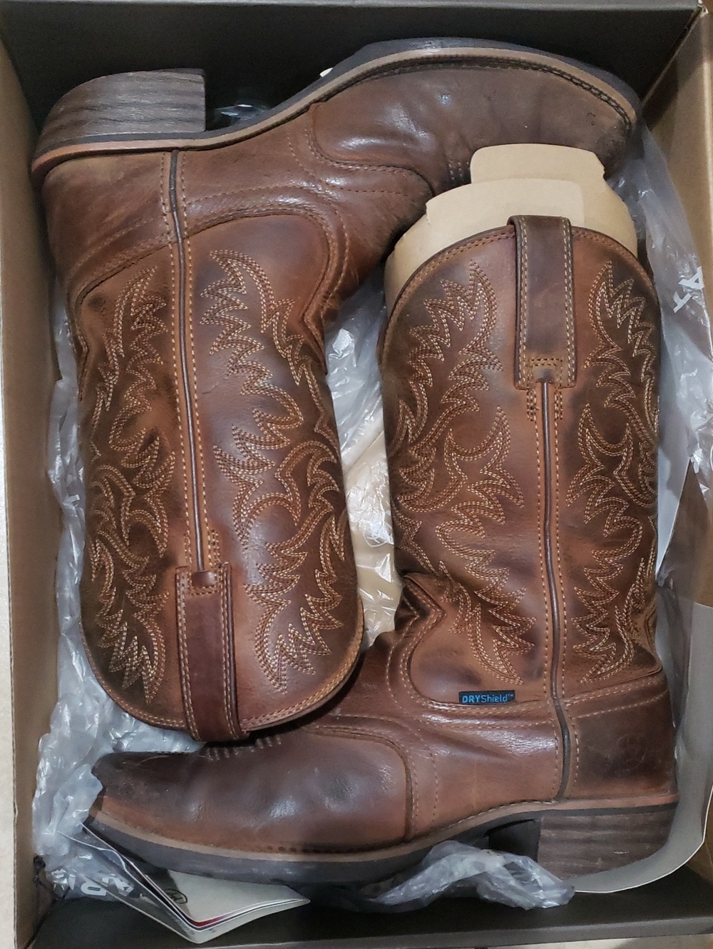 Ariat Brown Western Work Boots with Black Interior